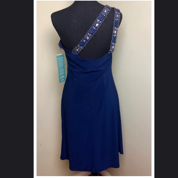 Blue one shoulder beautiful dress new with tags - Picture 7 of 8